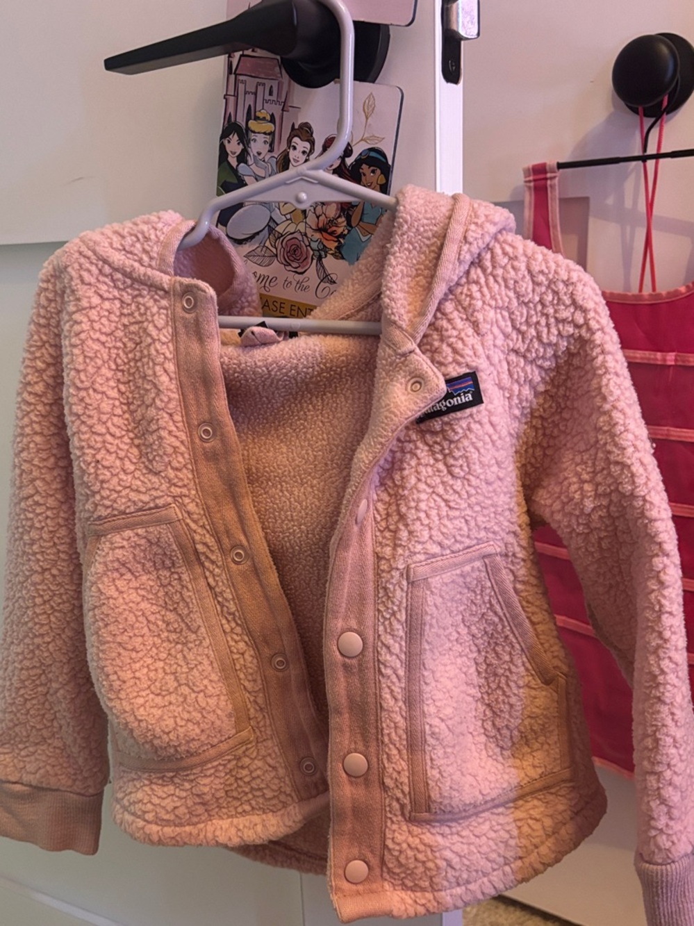Patagonia Kids Pink Sherpa Hooded Jacket